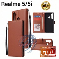 REALME 5 REALME 5i FLIP LEATHER CASE PREMIUM-FLIP WALLET CASE KULIT UNTUK REALME 5 REALME 5i - CASING DOMPET-FLIP COVER LEATHER-SARUNG BUKU HP