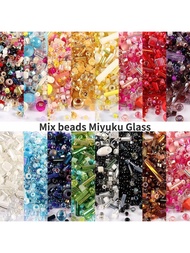 700 hạt cườm Peyote cổ Nhật Bản 1,5-4,5mm hỗn hợp thủy tinh kèm hộp đựng dùng làm đồ trang'sức DIY, 