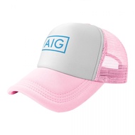 AIG Logo Ready Stock Adult Mesh Hat Men's Hat Women's Hat Baseball Cap Tall Cap Net Cap Outing Stree