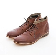ARGIS 皮革底雙色拼接沙漠靴 #42215咖啡 -日本手工製