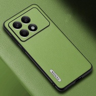 POCO เคส M6 Pro CasingFor Xiaomi Poco M6 Pro M6 6M 6 Poco M6Pro 4G 5G 2024เคสโทรศัพท์หนังหรูหราผิวสีแทนผักซิลิโคนนิ่มขอบแข็งกันกระแทกฝาครอบด้านหลัง