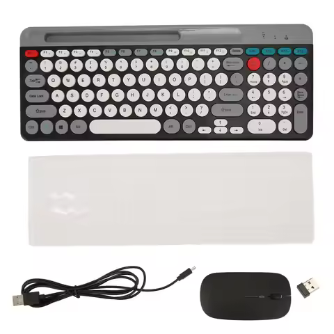 【New】Wireless Keyboard Mouse Set Rechargeable Retro 2.4G Wireless Bluetooth Keyboard Mouse Set Wirel