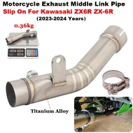 Slip On For kawasaki Ninja ZX6R ZX-6R 636 ZX636 2023 2024 Motorcycle Exhaust Titanium Alloy Middle L
