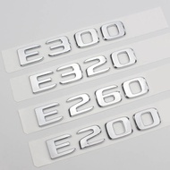 3D ABS Chrome Logo E200 E300 E320 E220 Emblem Letters Sticker Car Trunk Badge For E Class 220 200 30