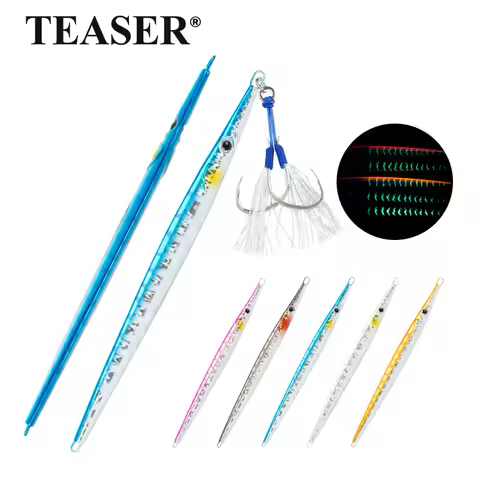 TEASER J109 Fast-sinking sea fishing iron plate lure 80g 100g, yellowtail, mackerel, luminescent qui
