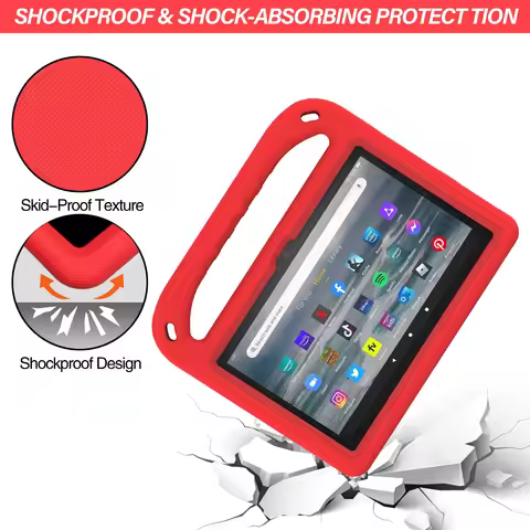 For Amazon Kindle Fire 7 2022 Case Case EVA Portable Shockproof Kids Safe Handle Stand Fire 7 HD7 7i