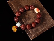 【海南黃花梨 福】天然海南黃花梨20mm佛珠手串 精雕福 油脂豐富