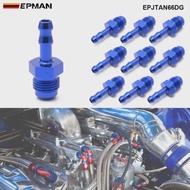 EPMAN 10PCS Performance -6 AN Male Flare To 6/25" (6MM) Hose Barb Adapter Fitting AN6 6AN -6AN 6/25"