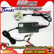 Tanaki AC 2A 6A 12V Battery Charger Universal Motorcycle / Car / Electric Bicycle Batteri use Malaysia 3 pin Plug PNP