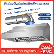 🔥Ready Stock🔥Exhaust Hood 304 Stainless Steel Kitchen Range Hood Set Commercial Range Hood Equipment