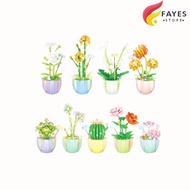 FAYES Nano Flower Blocks Brick Toy/ Flower Bouquet Blocks DIY Decorative Flower Bouquet Stacking Blo