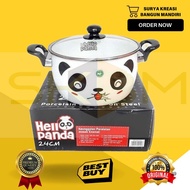 HELLO PANDA ENAMEL POT 18 CM (MASPION) - MULTIPURPOSE COOKING POT