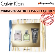 Calvin Klein cK Miniature Coffret 3 Pcs Gift Set for Men (Euphoria + Eternity + Aftershave) GiftSet Collection [Brand New 100% Authentic Perfume/Fragrance]