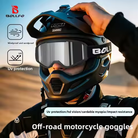 BOLLFO New Outdoor Off-Road Motorcycle Goggles for Adult Off-Road Helmet Goggles
