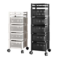 Kitchen Rotate Storage Rack For Home Floor Multi-Layer Snack Trolley Fruit and Vegetable Basket Storage Rack Living Room
