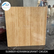 KERAMIK 50X50 KW1 GLOSSY MOTIF TRAVERTINE MARMER| UNO ACCERA BEIGE