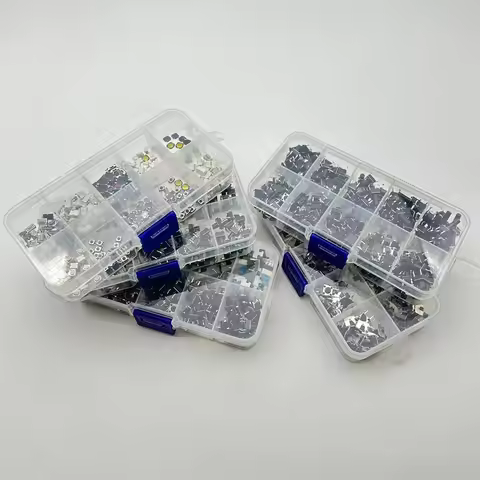 1Box 6x6mm Mini Push Button Switch 9 Type / 10 Types Micro Self-reset Momentary Tactile Tact Push Sw