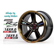 ล้อแม็กขอบ 18 มี2รุ่นให้เลือก 🌈18x9.0 5x114.3 ET20, 18x9.5 6x139.7 ET25🌈🛻🚘 ยี่ห้อ Cosmis รุ่น RZ สีดำ+ขอบไดร์ทอง 🔥(ราคาต่อ1วง) 🔥ขายยกชุด4วง