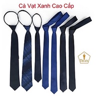 Cà Vạt, Caravat Xanh, Xanh Đen Nam Cao Cấp 5, 8cm Tự Thắt, Thắt Sẵn