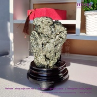 HOJB High Grade Brazilian Pyrite Rough Stone Specimen Ornament 100x155mm(1.28kg) 聚寶軒优质巴西黄铁矿(愚人金)原石风水