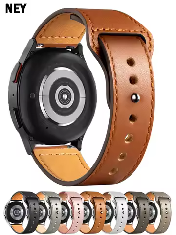 Leather strap For Samsung Galaxy watch 6/5/pro/4/Classic/Active 2 20mm 22mm bracelet Huawei GT 2/Ama