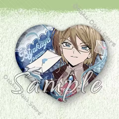 Rantaro Amami Pins Danganronpa Saihara Shuichi Love Shaped Badge Decor Cosplay Brooch Emblem Breastp