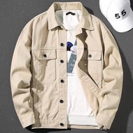 jaket jeans lelaki bomber jacket men High-end white denim coat men spring and autumn casual work you