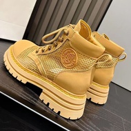 KY@D Couple Mesh British Style Worker Boots Female2023New All-Match Motorcycle Platform Ankle Boots Dr. Martens Boots CI