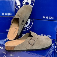 Unisex Boston Style Suede Clogs Slip-On Mules Casual Flat Slippers Anti-Slip Comfortable Shoes
