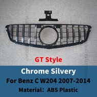 พอดีตัวแต่งกันชนหน้ากระจังหน้า GT สำหรับ Mercedes W204 Benz C 2007-2014 C43ตาข่ายกลางปรับแต่ง