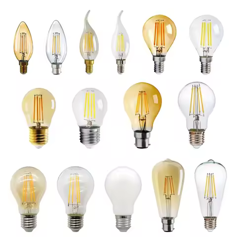 6PCS Led Filament Edison Bulb E27 B22 E14 G45 A60 G80 G95 4W 6W Vintage Led Lamp 2700K 4000K Warm Wh