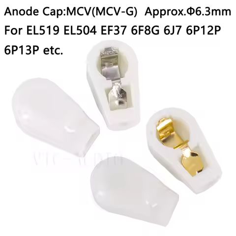 10PCS Ceramic 1/4" 6.4mm Vacuum Tube Anode Cap Grip Cap MCV For EL504 FU-519 EL519 EF37 6F8G 6P12P 6
