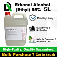 5L Ethanol Alcohol 95% – Ethyl Alcohol Multipurpose Cleaning, Sanitiser, Disinfectant