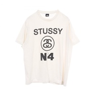 【二手】 STUSSY短袖T卹， STUSSY No. 4 顏料染色T卹 SS Link X 棉質T卹， STUSSY No. 4，男款，二手 B