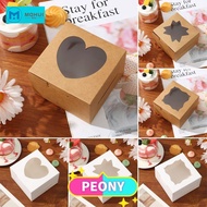 MW 10pcs Durable Bakery Boxes Desert for Pies Cookies Pastries Package Box Heart Star Gift Packing w