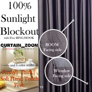 Y12-100 % blackout Instock pattern curtain thick curtain blackout UV protection (Hook/ring) curtain window made in Malaysia