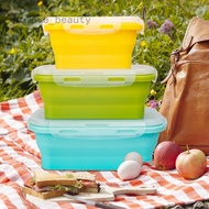 DB 1Set Foldable Lunch Box Food Fruit Storage Box Silicone Outdoor Picnic Box Kitchen Supplies