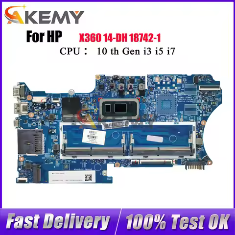 L67766-601 L67767-601 For HP Pavilion X360 14-DH Laptop Motherboard 18742-1 With i3 i5 i7 8th 10th G