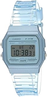 General F91WS-2D F-91WS-2D F-91WS-2DF Transparent Blue Resin Band Army Digital Kids Men Women Watch