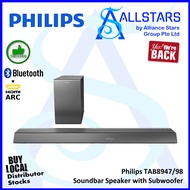 (ALLSTARS: We Are Back) Philips Soundbar Speaker with Subwoofer TAB8947 / 3.1.2 Channel / Bluetooth/ HDMI (ARC) / 3.5mm AUX Input / Optical Input (Warranty 1 Year)
