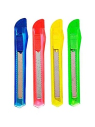 12pz De Cutter Navaja 18mm Plástico Escolar Colores Neón