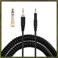 Coiled AUX Cord Replacement Cable for  -M50x, -M40x, -M70x Headphones- 1/4" Plug, Adapter 4ft to 10f