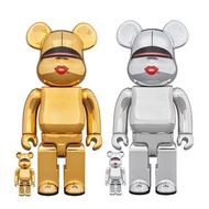 BE@RBRICK x Hajime Sorayama x TYGA Tyoto 100% & 400% Gold/Silver Set bearbrick