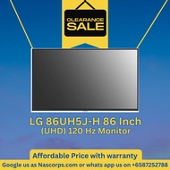 LG 86UH5J-H 86 Inch | 3,840 X 2,160  (UHD) 120 Hz Monitor | 1 Year Standard Warranty - Brand New