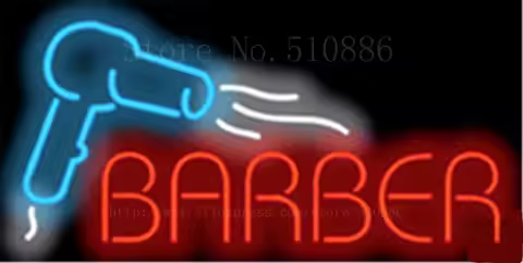 Barber with Hair Dryer Hair Glass Tube Car neon sign Businese Handcrafted Shop Store Signs Signboard