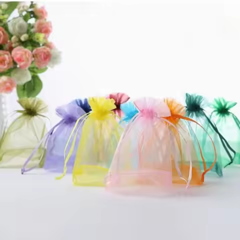 10pcs/lot Multi-color Organza Bag 7x9/9x12/11x16/13x18/15x20/17x23/23x30/30x40cm Christmas Wedding a