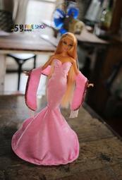 ５號雜貨屋＊(現貨~粉紅+金蔥披肩)Barbie 芭比娃娃 晚禮服 魚尾禮服 套裝 服飾配件