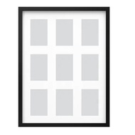 505.537.10 RODALM Frame for 9 photos, black, 46x61 cm