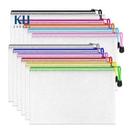 Grid File Bag Zipper File Bag Store File Grid Bag Mesh Storage Bag Transparent File Bag Delivery Dat