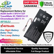 HICAP ACER Laptop Battery AP16L5J AP16L8J for Acer Chromebook 311, Swift 5, Spin 1, Switch 312, Trav
